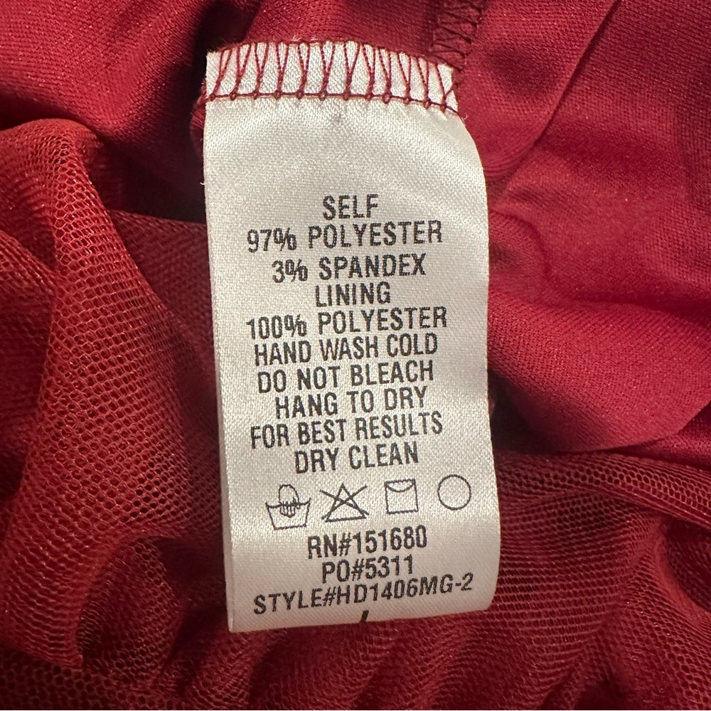 Molly Green Maroon / Burgundy Semi Formal Dress Size Large - Picture 2 of 10